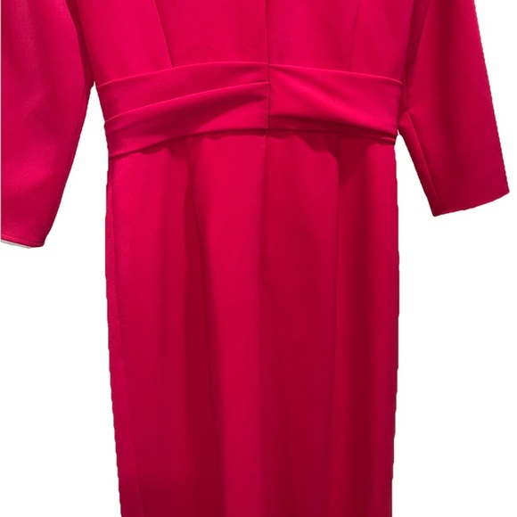 CAROLINA HERRERA Pink Crepe Midi Dress 4 Slit Cocktail Party Wedding Guest new - Picture 10 of 16